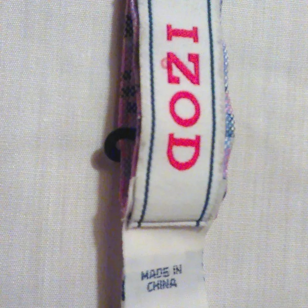 Izod Pink Purple Plaid Bow Tie